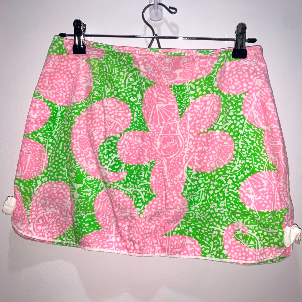 Blue And Green Floral Mini Skirt